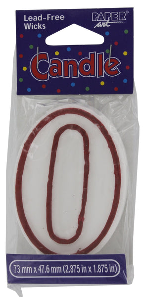 Creative Converting 80183033 #0 Red Outline Numeral Birthday Candle