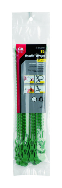 Gardner Bender 8 in. L Green Beaded Cable Tie 15 pk