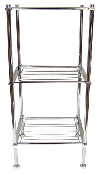 Estantería de baño de tres niveles con acabado cromado Organiza It All 16983w