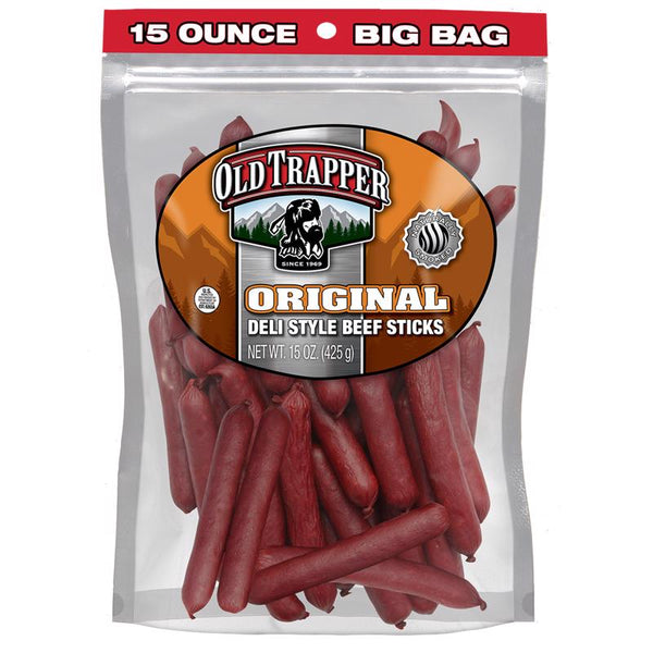 Palitos de carne de res Old Trapper Deli Sticks originales, 15 oz (bolsa)