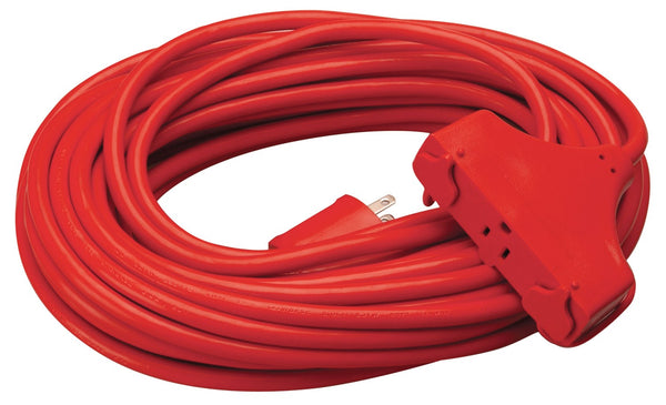 Coleman Cable 4218sw8804 50' 14/3 Red 3-Outlet Round Red Extension Cord