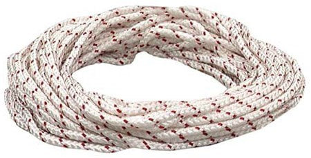 Lehigh Group Bpe850w 50' White & Red Polypropylene Diamond Braid Rope