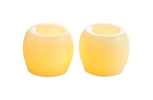 Inglow Butter Cream Vanilla Scent Mini Hurricane Candle 2 in. H