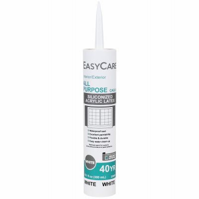 Masilla multiusos, látex acrílico con silicona, blanca, 10,1 oz.