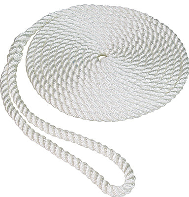 Twisted Nylon Dockline, White, 3/8-In. x 20-Ft.