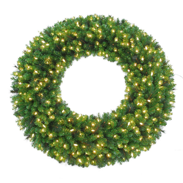 Celebrations Platinum Prelit Green Pine Wreath 60 in. Dia. Warm White
