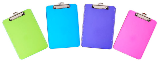 Charles Leonard Inc. 89770 12.75 Plastic Clipboard W/ Low Profile Clip Assorted Colors