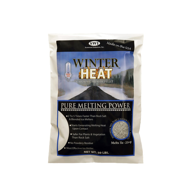Pellet de cloruro de calcio para derretir hielo de Scotwood Winter Heat de 50 lb