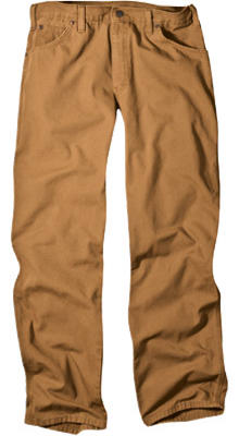 Carpenter Jeans, Duck Fabric, Relaxed Fit, Brown, Men's 42 x 30-In.