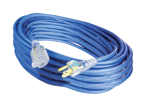 Projex Outdoor 100 ft. L Blue Extension Cord 14/3 SJOW