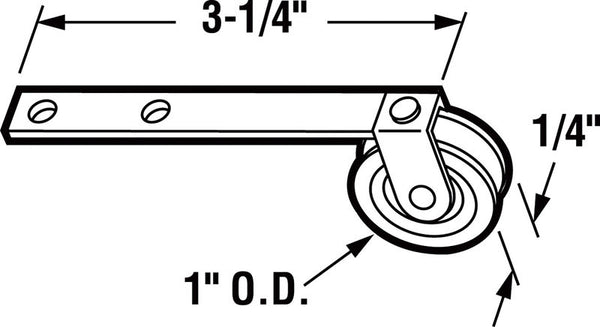 Prime-Line 1 in. Dia. x 1/4 in. L Steel Spring Tension Roller Assembly 2 pk