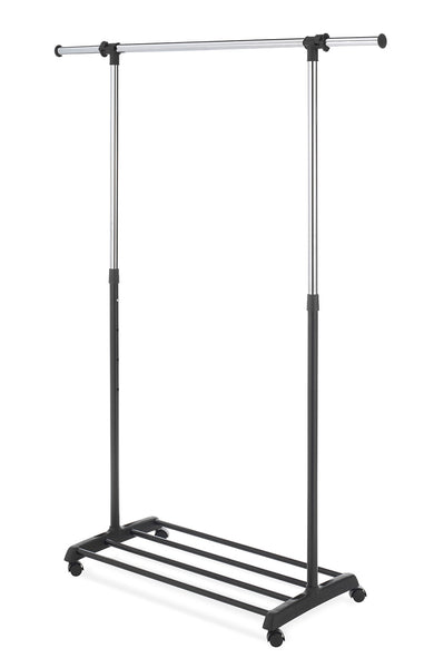 Whitmor 6021-5908 68 Ebony Chrome Deluxe Extendable Garment Rack