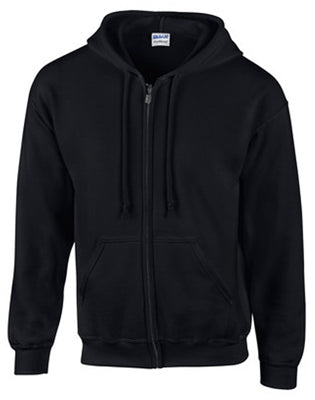 Sudadera con capucha y cremallera completa MED BLK (paquete de 2)