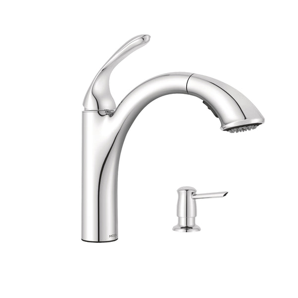 Moen Kinzel One Handle Chrome Pulldown Kitchen Faucet