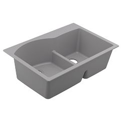 Fregadero de granito de doble cubeta bajo encimera o empotrable