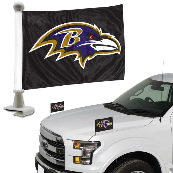 Banderas para autos de la NFL - Baltimore Ravens Ambassador - Paquete de 2