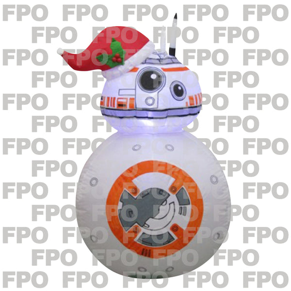 Gemmy Star Wars BB8 con gorro de Papá Noel inflable navideño de tela multicolor, paquete de 1