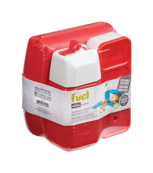 Trudeau Red/White Food To Go Container 1 pk