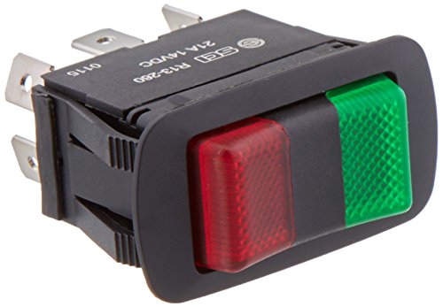 SW ILLUM RCKR SPDT RED/GRN 20A