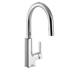 Grifo de cocina de arco alto, monomando, cromado y extraíble