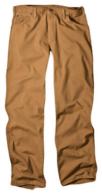 Carpenter Jeans, Duck Fabric, Relaxed Fit, Brown, Men's 42 x 32-In.