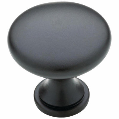 Perilla para gabinete Garrett, negra mate, redonda de 1-3/16 in