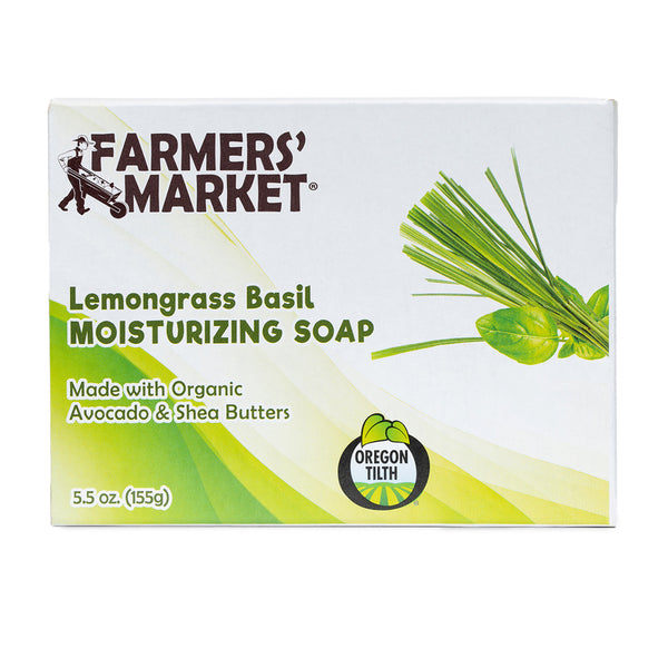 Beaumont Products Farmers Market Organic Lemongrass Basil Scent Organic Bar Soap 5.5 oz