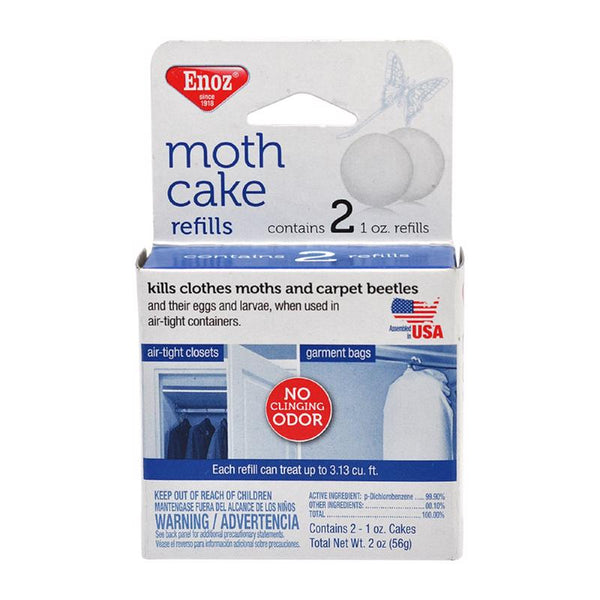 Recambio de repelente de insectos sólido para polillas Enoz Moth Cake, 1 oz (paquete de 12).