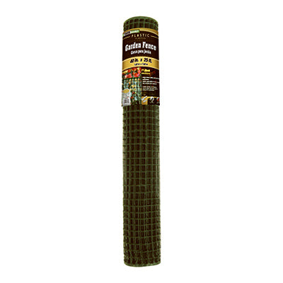Garden Fence, Green Plastic, 3 x 25-Ft.
