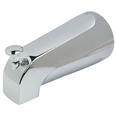 Caño desviador para bañera, universal, acabado cromado, 5-1/8 pulg.