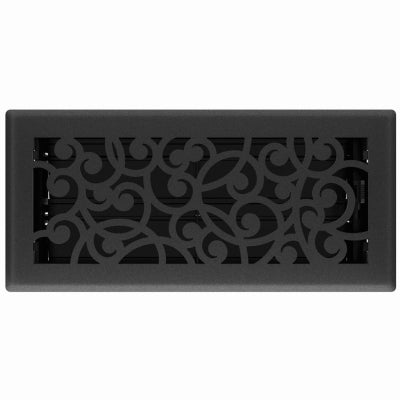 Signature Series Floor Register, Black Iron Wonderland, Steel, 4 x 10-In.