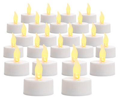 Velas de té, a batería, color blanco, paquete de 24.
