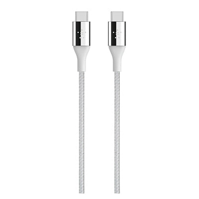 Cable cargador USB-C Mixit Duratek, plateado, 4 pies.