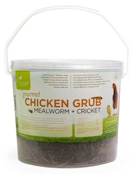Pacific Bird & Supply Co Inc Pb-0053 26 oz de comida gourmet para pollo, gusanos de la harina y grillos