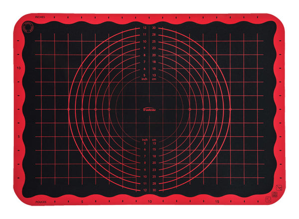 Trudeau 13 in. W X 19 in. L Pastry Mat Black/Red 1 pk