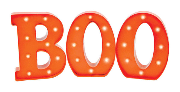 Sienna Orange Metal Boo Sign