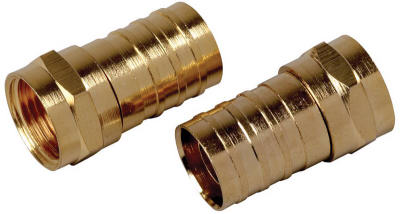 Paquete de 4 conectores RG6 con blindaje cuádruple
