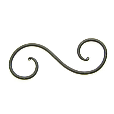 Gancho para plantas, "S", negro, 6 pulgadas.