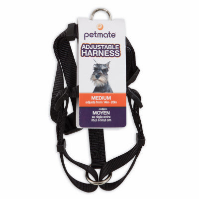 Arnés para perros, nailon negro, 5/8 x 14-20 pulgadas.