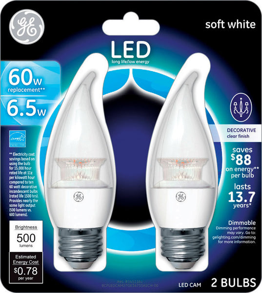 GE CA11 CAM LED Bulb Soft White 60 Watt Equivalence (Pack of 4)