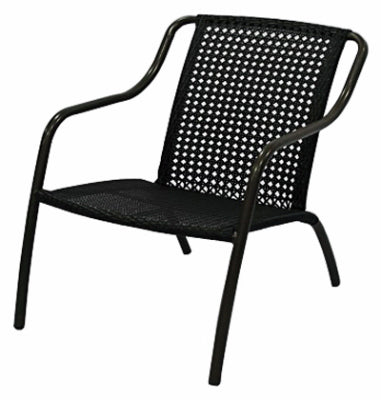 Silla apilable de mimbre Richmond, color espresso, con estructura de acero