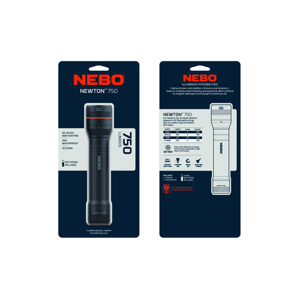 Linterna LED NEBO Newton 750 lm negra con batería AAA