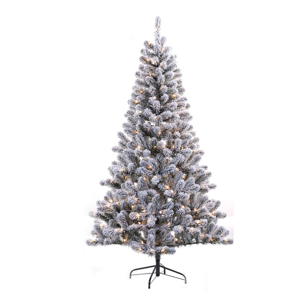 Celebrations 6-1/2 ft. Full Incandescent 210 lights Flocked Christmas Tree
