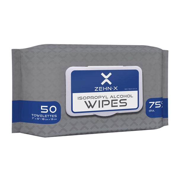 Zehn-X Fiber Blend Alcohol Wipes 5 in. W X 7 in. L 50 ct (Pack of 24)
