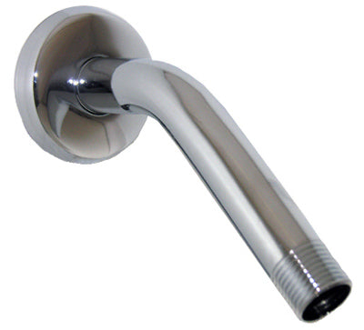 Brazo de ducha cromado de 8 pulgadas con brida y rosca macho de 1/2 pulgada y brida de pared