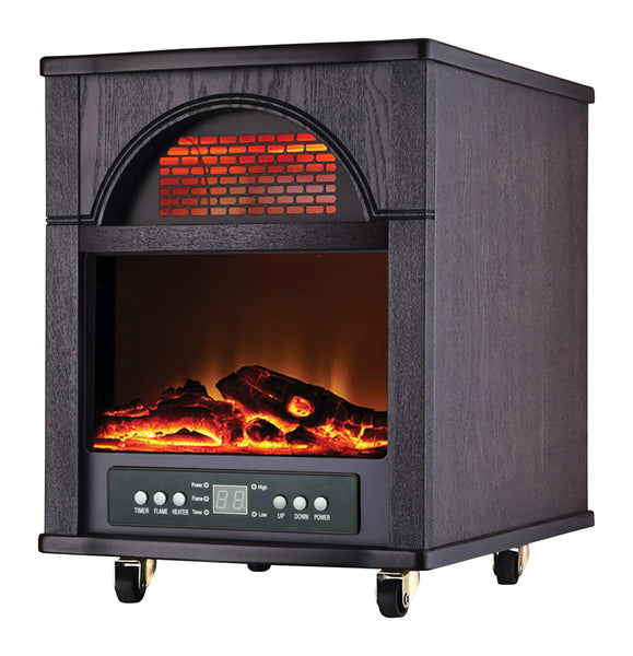 Konwin Brown Wood 1500W 120V 12.5A 2-Settings Infrared Heater 15.8 H x 12.8 W x 15.7 D in.