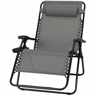 Silla Zero Gravity de Sunny Isles, estructura de acero revestido, color grafito, XL