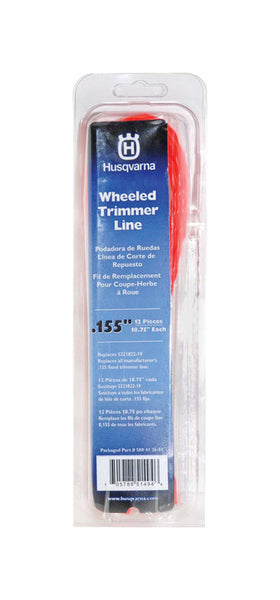 Hilo para recortadora de ruedas Husqvarna de 0,155 pulg. de diámetro x 18,75 pulg. de largo