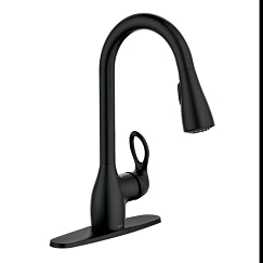 GRIFO DE COCINA DE ARCO ALTO, DESMONTABLE, CON MONOMANGO, EN COLOR NEGRO MATE