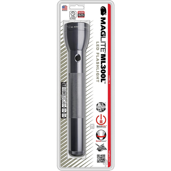 Linterna LED Maglite ML300L de 625 lm color gris, batería tipo D